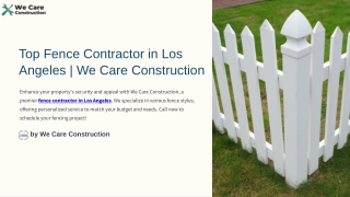 Top Fence Contractor in Los Angeles  We Care Construction