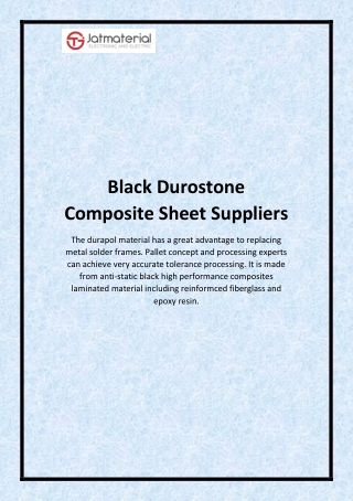 Black Durostone Composite Sheet Suppliers