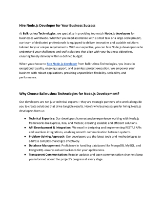 HIre node js developer
