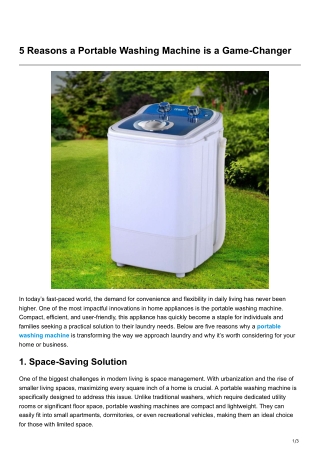 5 Reasons a Portable Washing Machine is a Game Changer