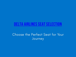 Delta Airlines Seat Selection