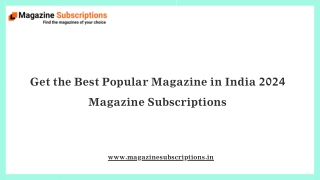 Get the Best Popular Magazine in India 2024 Magazine Subscriptions