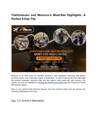 Chefchaouen and Morocco’s Must-See Highlights_ A Perfect 8-Day Trip