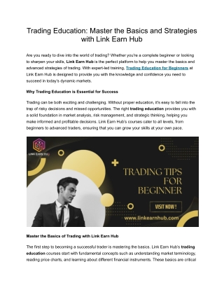 Trading Education for Beginners In India