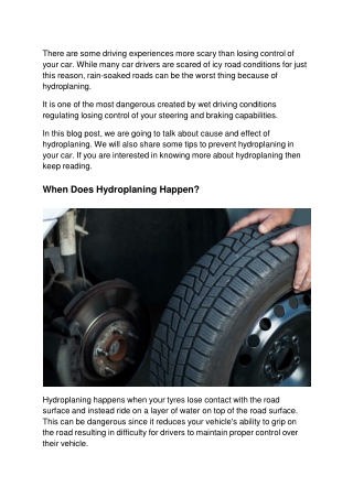 The Complete Guide To Avoid Hydroplaning in Your Car