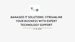 Managed IT Solutions Streamline Your Business with Expert Technology Support