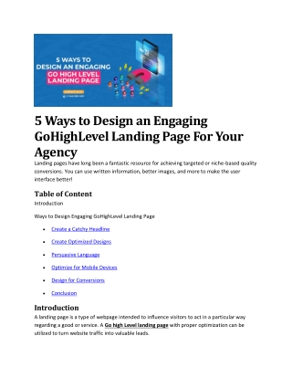 5 Ways to Design an Engaging GoHighLevel Landing Page For Your Agency