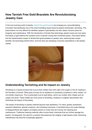 How Tarnish Free Gold Bracelets Are Revolutionizing Jewelry Care