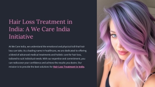 Hair Loss Treatment in India