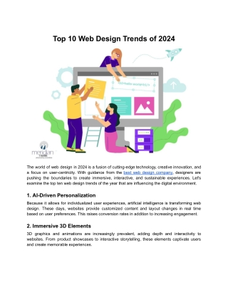 Top 10 Web Design Trends of 2024