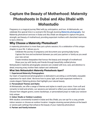Capture the Beauty of Motherhood_ Maternity Photoshoots in Dubai and Abu Dhabi with Mohastudio