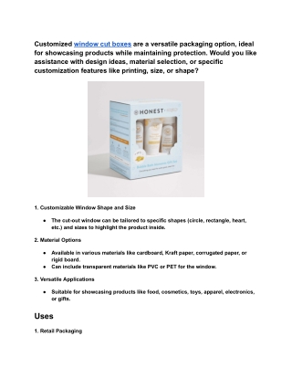 Multi Purpose Customise Window Cut Box