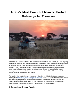 Africa’s Most Beautiful Islands_ Perfect Getaways for Travelers