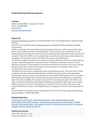 Estate Planning Attorney Queens