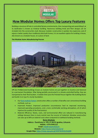 How Modular Homes Offers Top Luxury Features