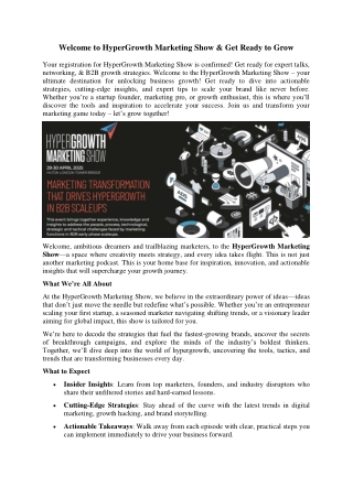 Welcome to HyperGrowth Marketing Show & Get Ready to Grow