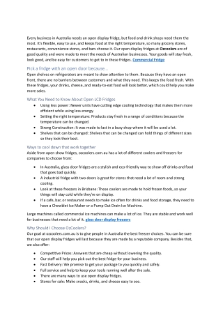 customers to get to in these fridges. Commercial Fridge