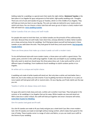 mens wedding tuxedos