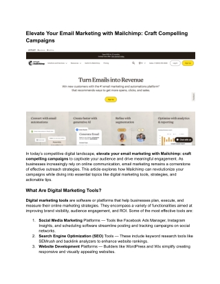 Elevate Your Email Marketing with Mailchimp_ Craft Compelling Campaigns