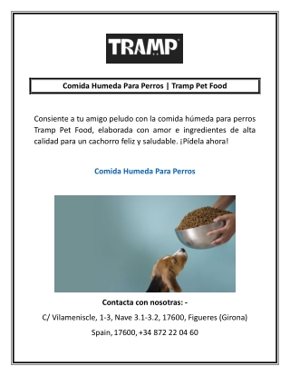 Comida Humeda Para Perros | Tramp Pet Food