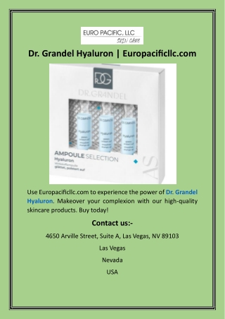 Dr. Grandel Hyaluron  Europacificllc