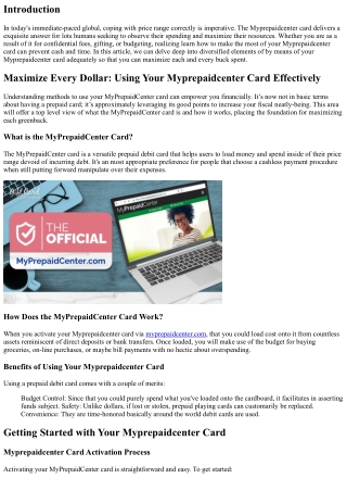 Maximize Every Dollar: Using Your Myprepaidcenter Card Effectively