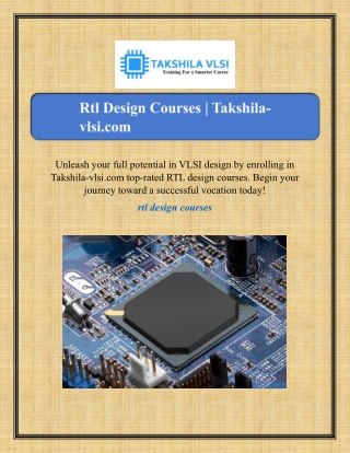 Rtl Design Courses | Takshila-vlsi.com