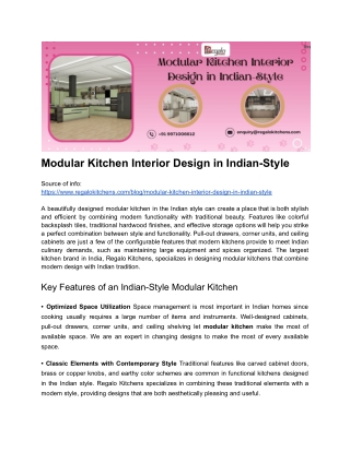 Modular Kitchen Interior Design in Indian-Style