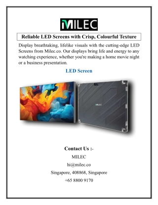 Reliable LED Screens with Crisp Colourful Texture