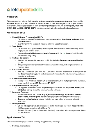 What is C# - Letsupdateskills 2