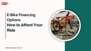E-Bike Financing Options: How to Afford Your Ride