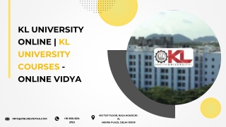 KL University Online | KL University Courses - Online Vidya