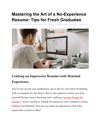 Build a Resume with no Experience