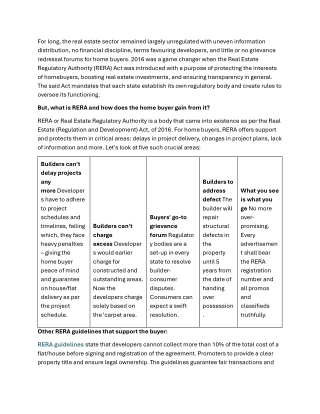 A complete guide to understanding RERA