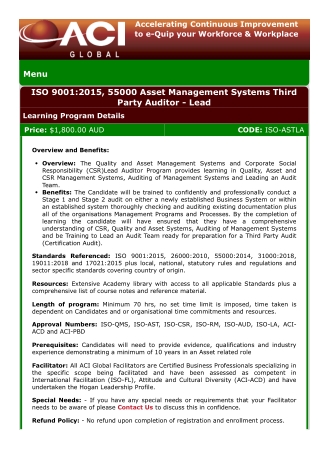 ISO 9001 2015 Auditor