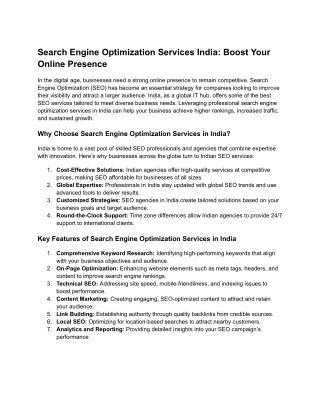 Search Engine Optimization Services India_ Boost Your Online Presence