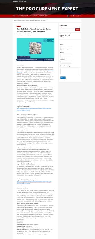 Raw Salt Price Trend