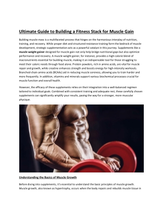 Ultimate Guide to Building a Fitness Stack for Muscle Gain