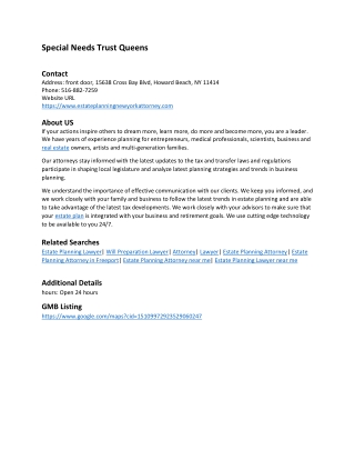 Special Needs Trust Queens