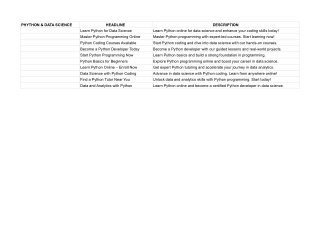 python & data science