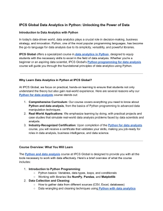 IPCS Global PLC Training: Comprehensive Courses for Automation Professionals
