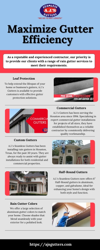 Maximize Gutter Efficiency with A.J.'s Seamless Gutters