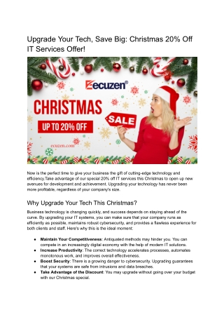Upgrade Your Tech, Save Big_ Christmas 20% Off IT Services Offer