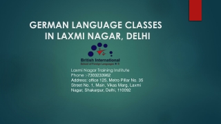GERMAN LANGUAGE CLASSES IN LAXMI NAGAR