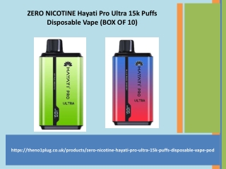 ZERO NICOTINE Hayati Pro Ultra 15k Puffs Disposable Vape (BOX OF 10)