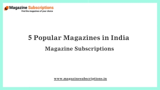 5 Popular Magazines in India Magazine Subscriptions