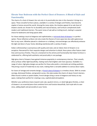 Elevate Your Bedroom with the Perfect Chest of Drawers: A Blend of Style and Fun