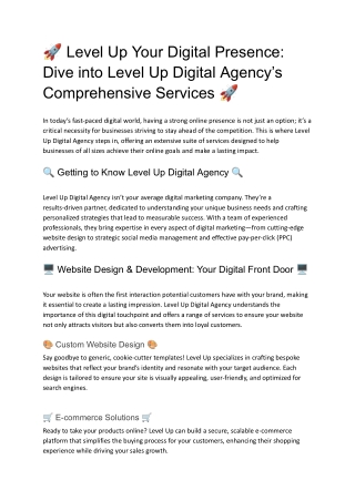 Level Up Digital Agency