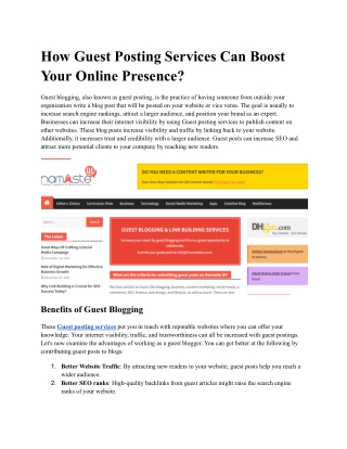 How Guest Posting Services Can Boost Your Online Presence