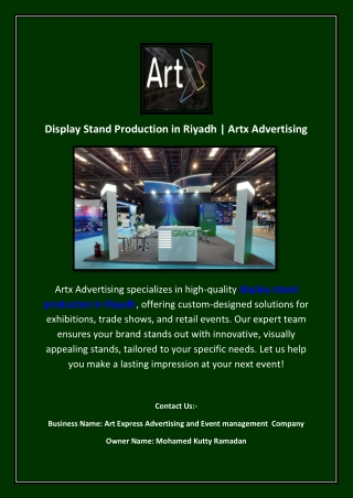 Display Stand Production in Riyadh | Artx Advertising